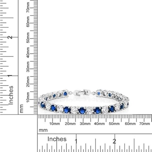 Sparkling Multi-Color Round CZ 7.50 Cttw  7 Inch Tennis Bracelet for Women - Picture 2 of 4
